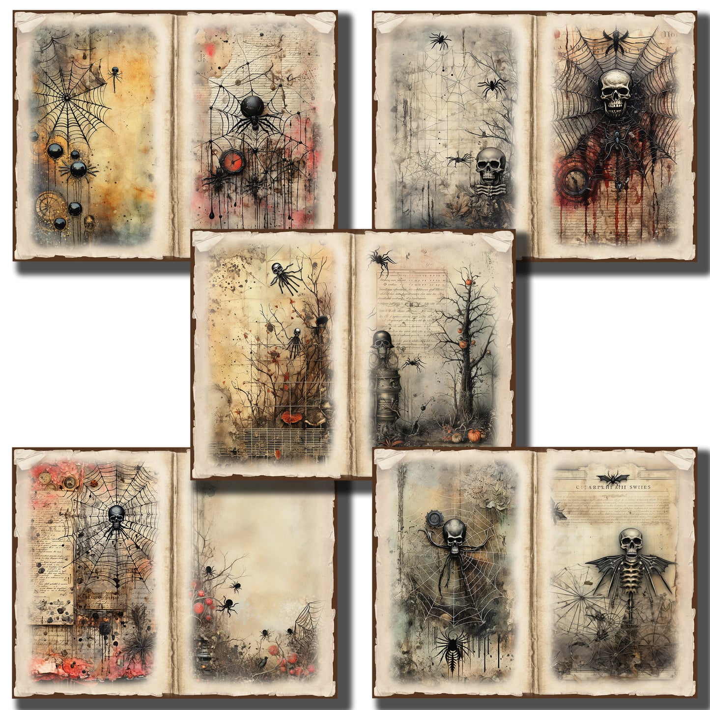 Cobwebs Light Border Journal Pages - 23-7275