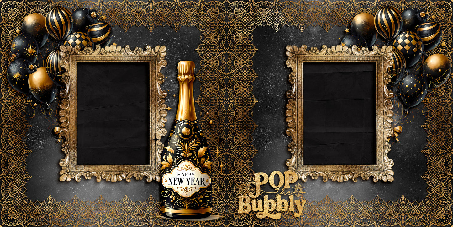 Black & Gold New Year Pop the Bubbly - 23-950