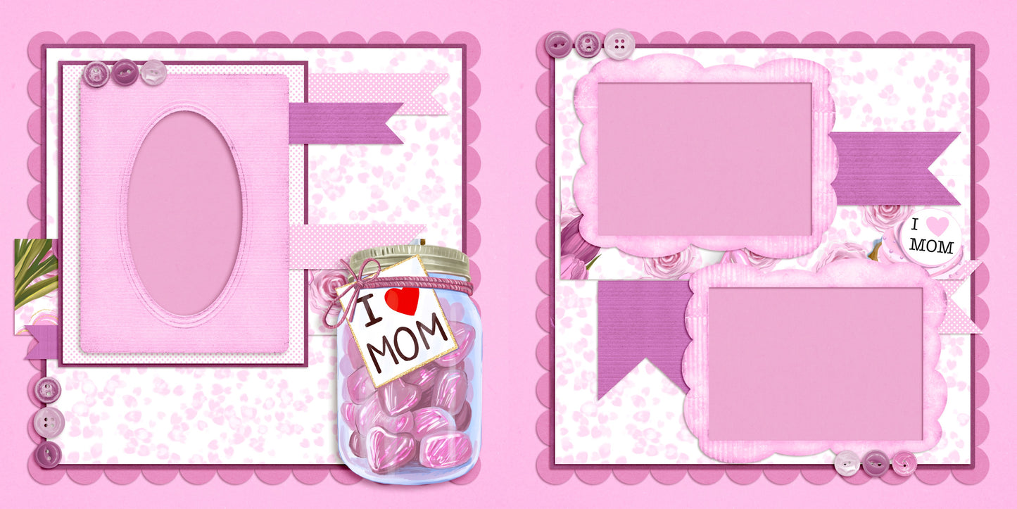 I Heart Mom Candy Jar - Scrapbook Layout - 25-498