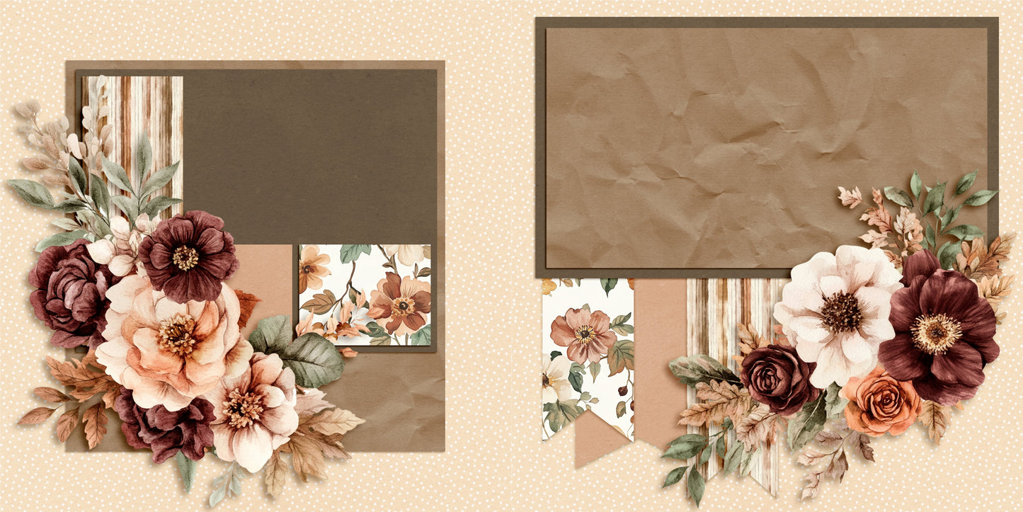 Spelling Autumn Flowers NPM - Scrapbook Layout - 25-733