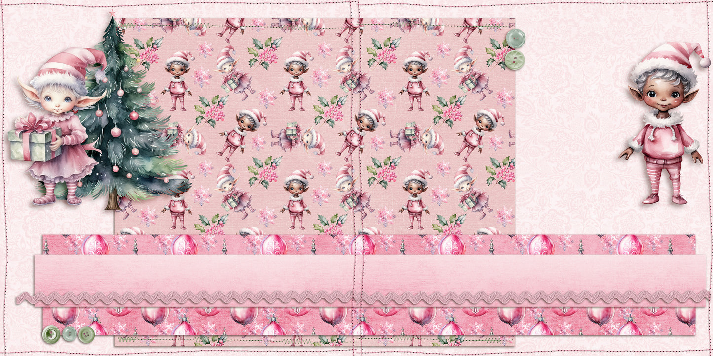 Pink & Silver Christmas Elves NPM - 23-677