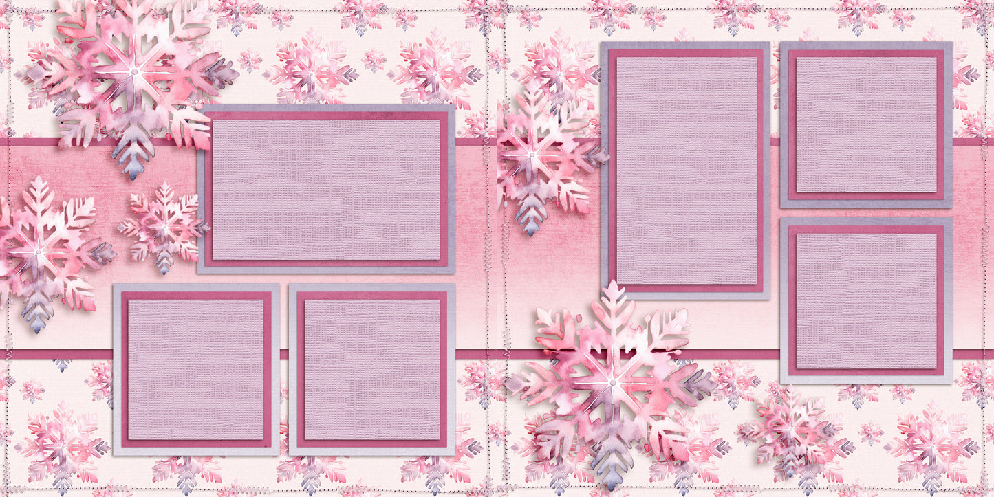 Pink & Silver Christmas Snowflakes - 23-678