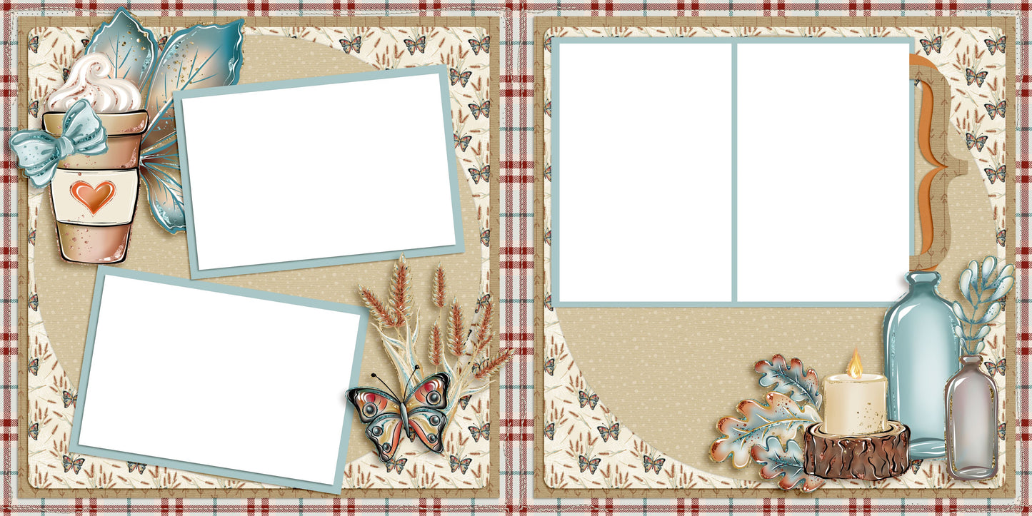 Fall Weather Necessities - EZ Digital Scrapbook Pages - INSTANT DOWNLOAD