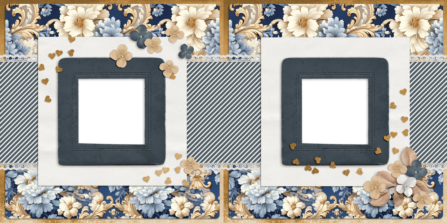 Rococo Palace Cream & Gold - EZ Digital Scrapbook Pages - INSTANT DOWNLOAD