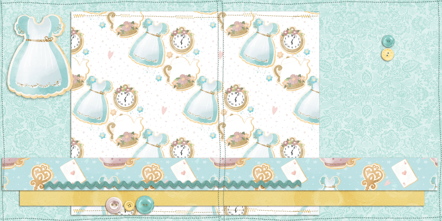 Tea Party NPM - Set of 5 Double Page Layouts - 1795