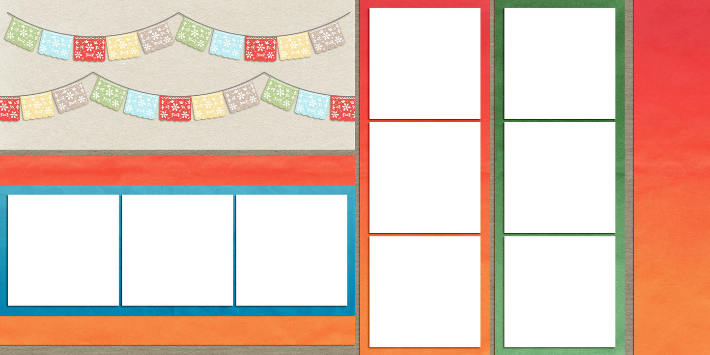Fiesta Colors - EZ Digital Scrapbook Pages - INSTANT DOWNLOAD