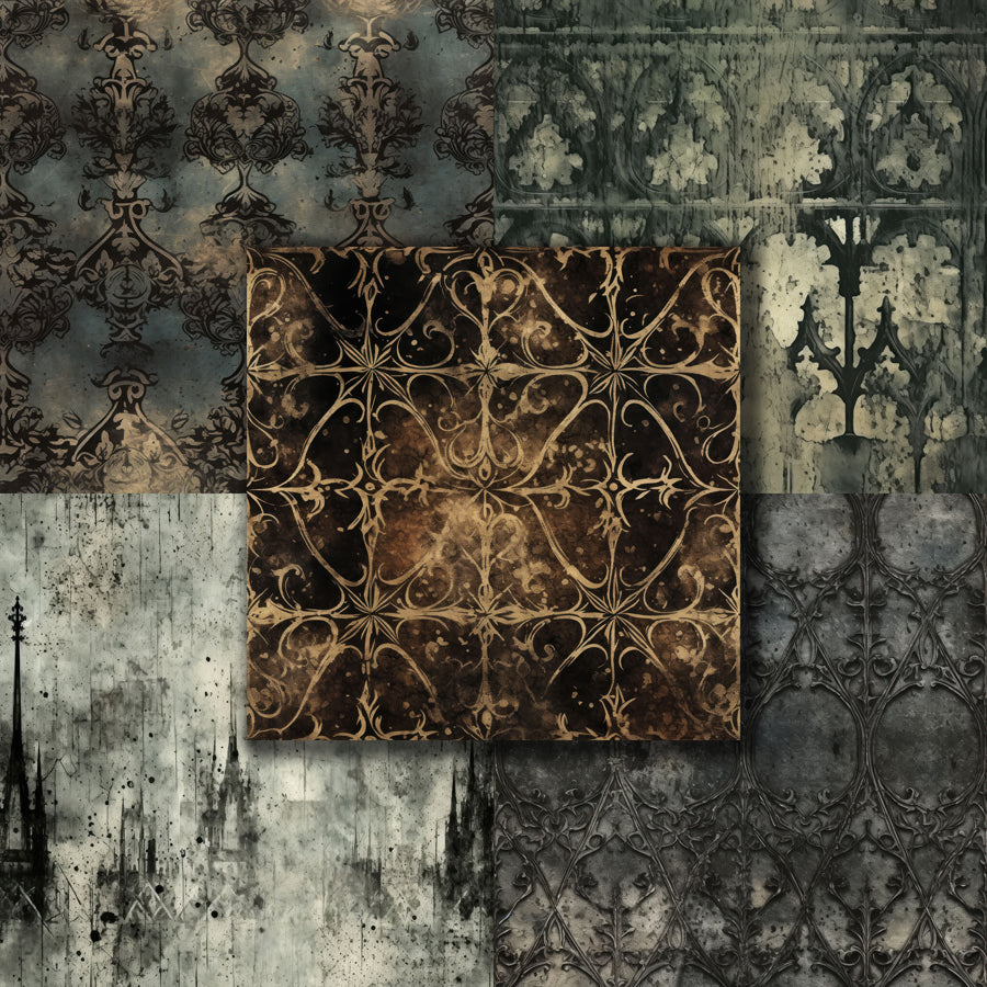 Gothic Grunge 12X12 Paper Pack - 8704