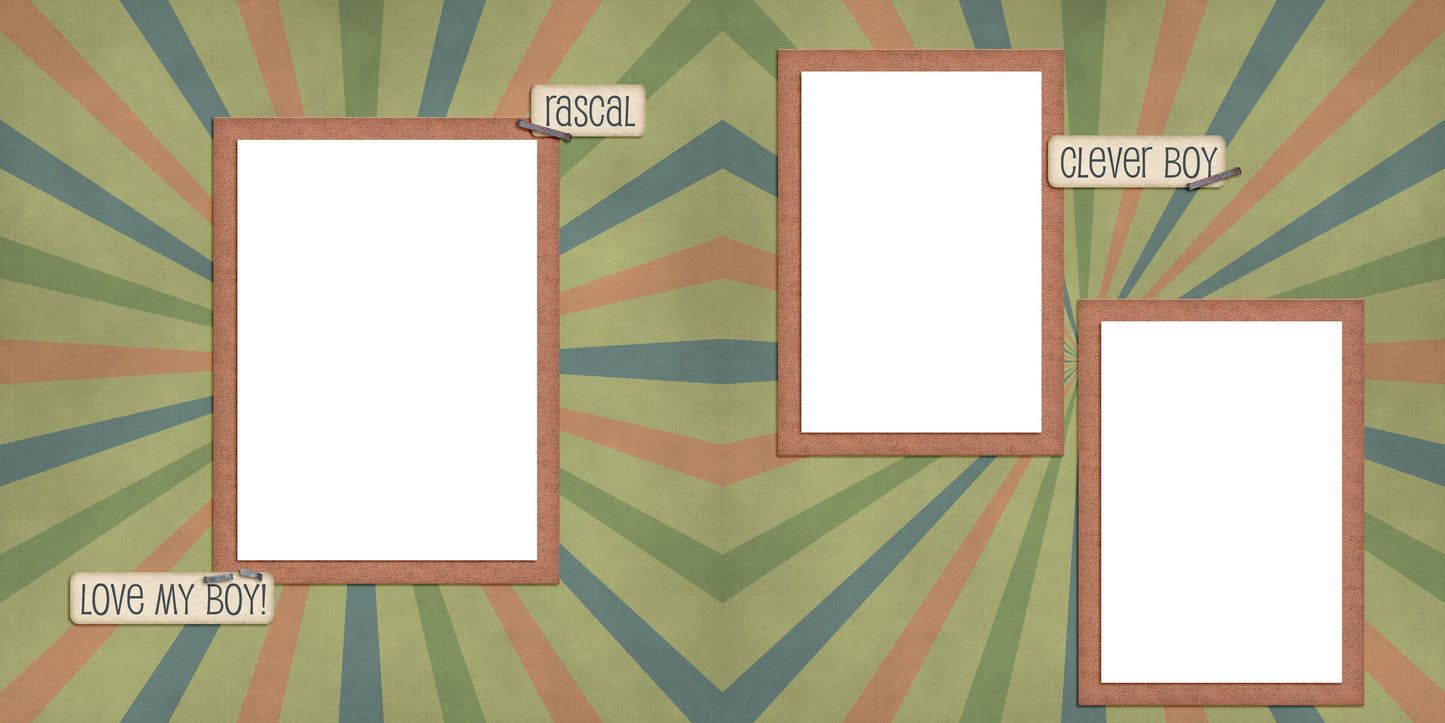 All Boy EZ Quick Pages - Digital Bundle - 10 Digital Scrapbook Pages - INSTANT DOWNLOAD