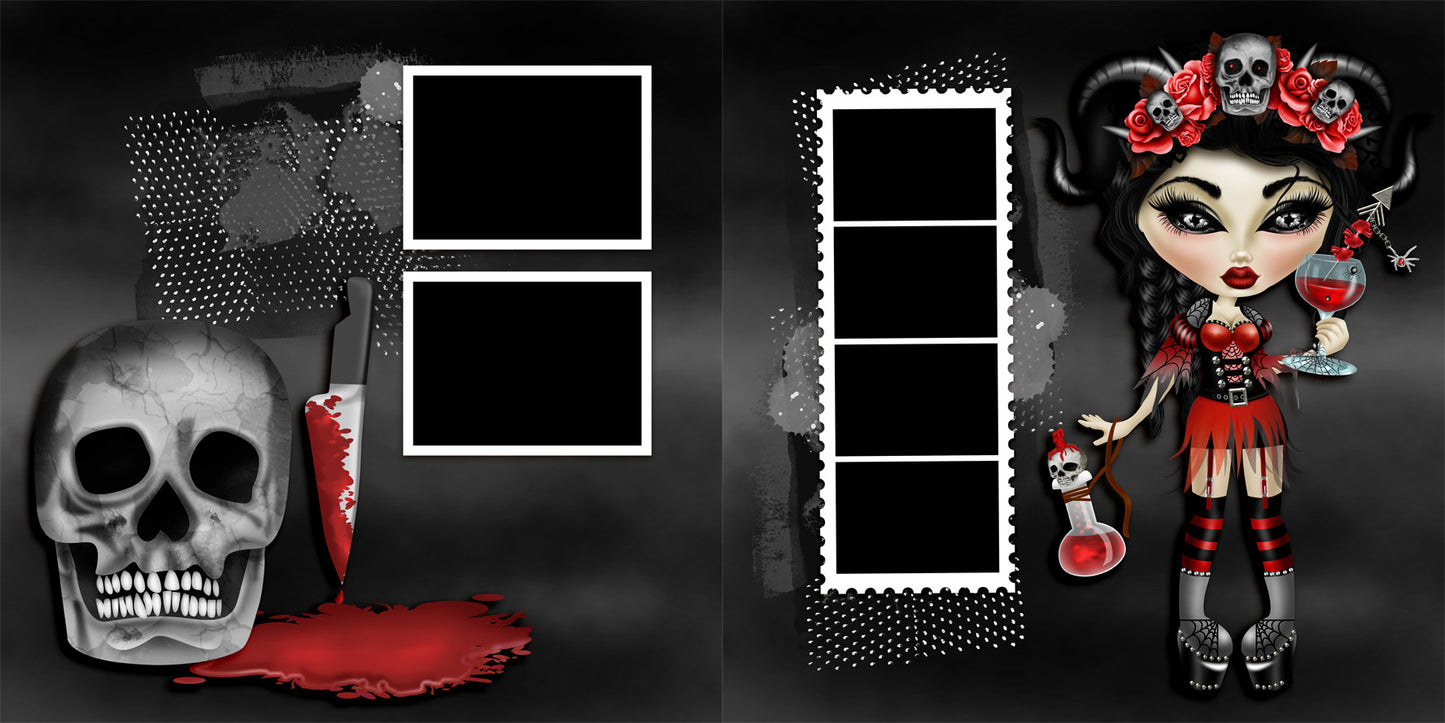 Halloween Haunts - Set of 5 Double Page Layouts - 1624