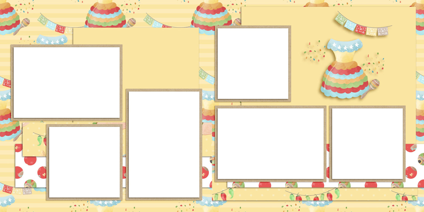 Fiesta Dress - EZ Digital Scrapbook Pages - INSTANT DOWNLOAD