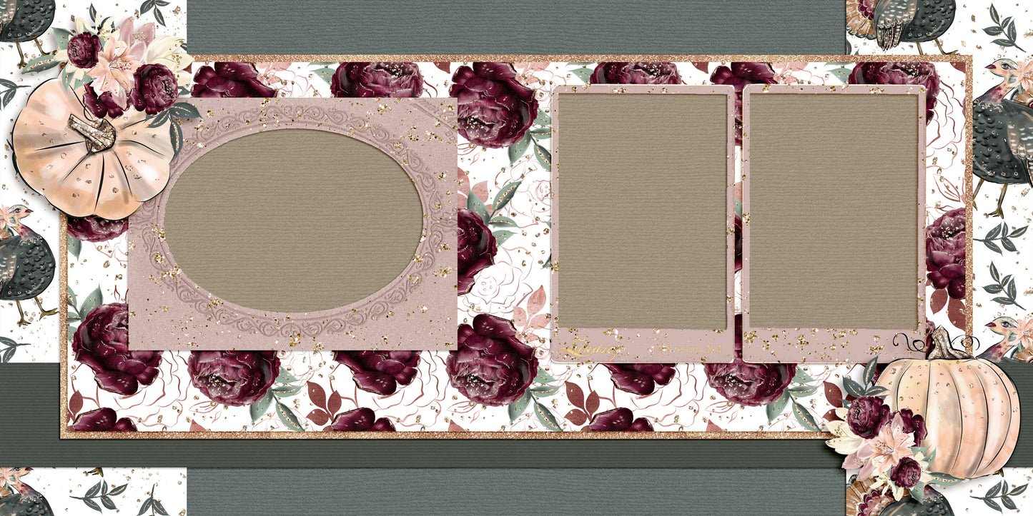 Thanksgiving Glam Pumpkins & Roses - 23-456