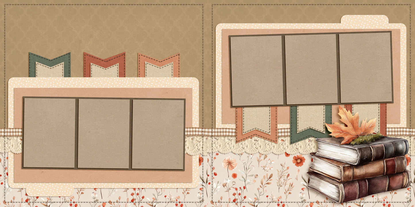 Spelling Autumn Books - Scrapbook Layout - 25-736