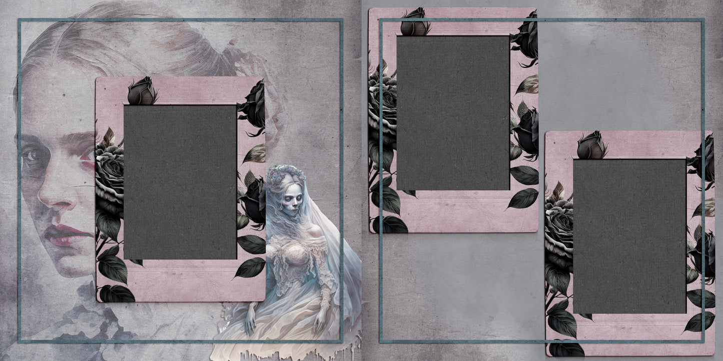 Haunted Mansion - Set of 5 Double Page Layouts - 1784