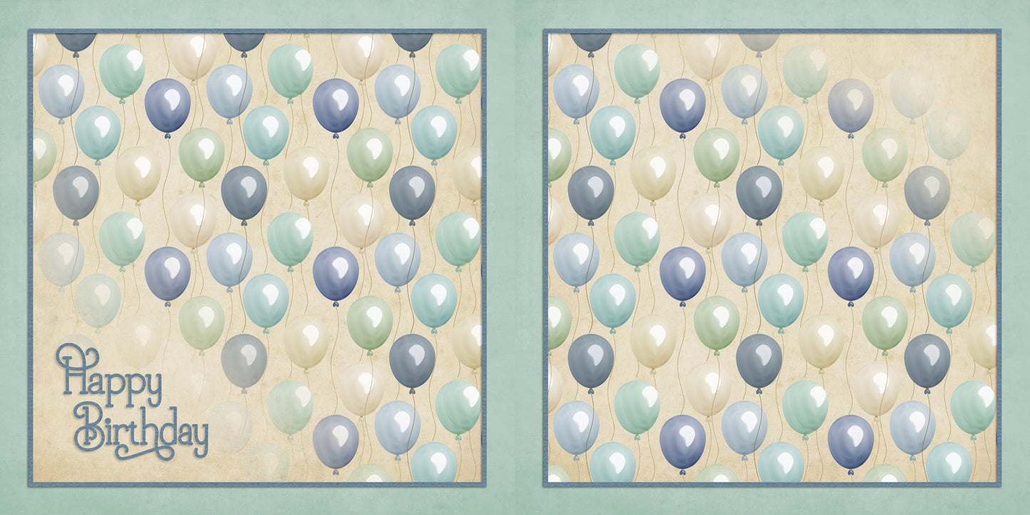 Happy Birthday Balloons NPM - Scrapbook Layout - 25-631