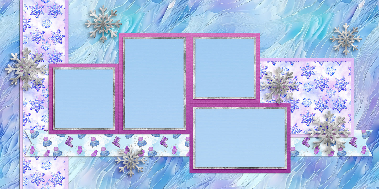 Ice Ice Baby Snow - EZ Digital Scrapbook Pages - INSTANT DOWNLOAD