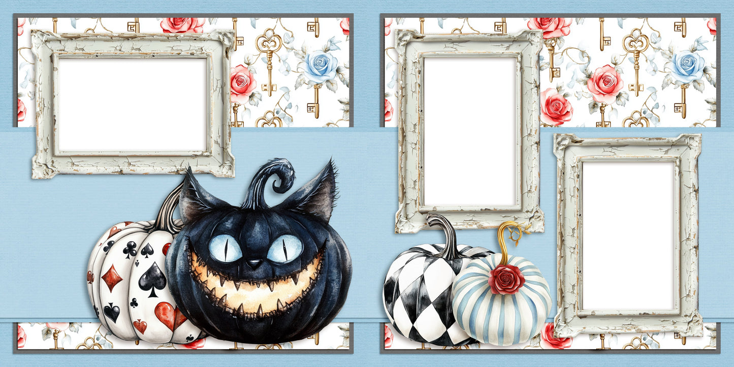 Haunted Alice Pumpkins - EZ Digital Scrapbook Pages - INSTANT DOWNLOAD