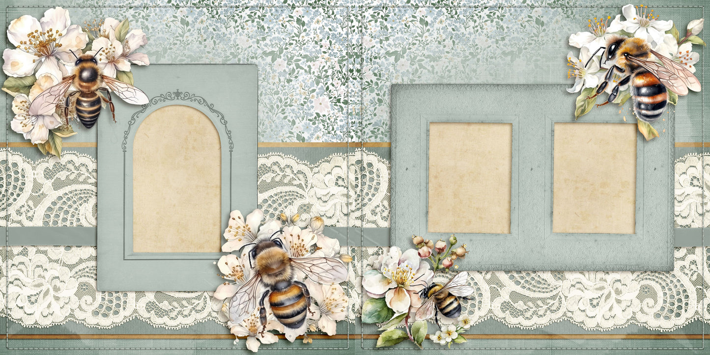 Honey Bee - Set of 5 Double Page Scrapbook Layouts - 25-1034