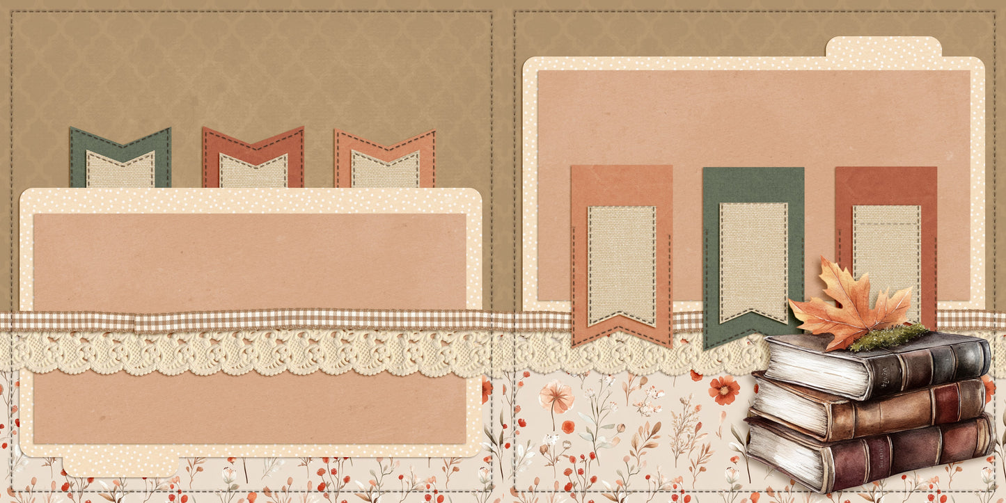 Spelling Autumn NPM - Set of 5 Double Page Scrapbook Layouts - 25-1071