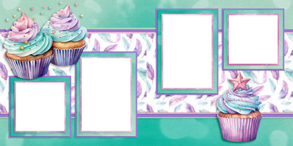 Pajama Party Cupcakes - EZ Digital Scrapbook Pages - INSTANT DOWNLOAD