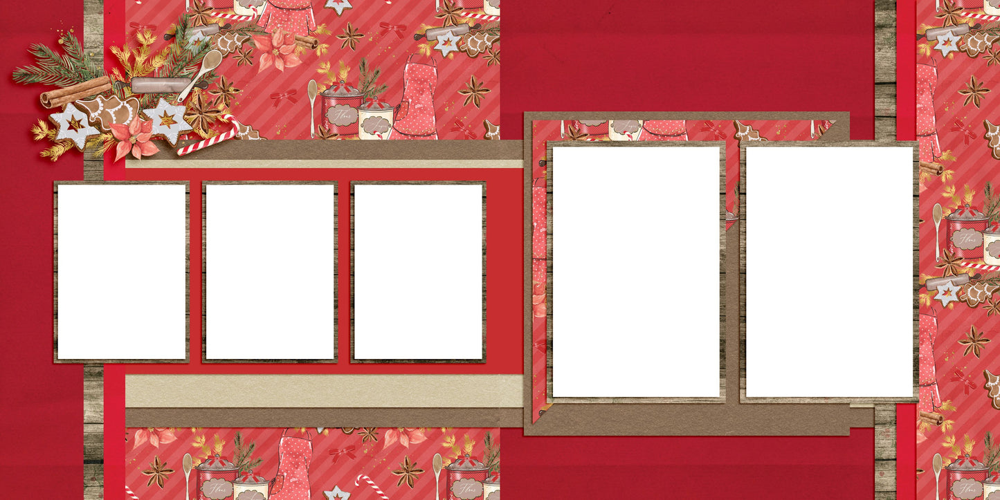 Christmas Kitchen EZ Quick Pages - Digital Bundle - 10 Digital Scrapbook Pages - INSTANT DOWNLOAD