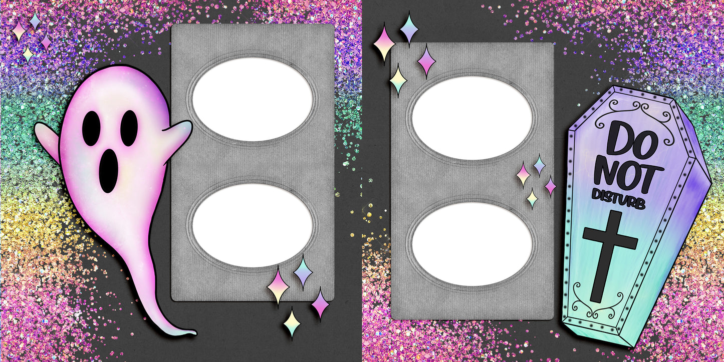 Copy of Pretty Creepy Coffin - EZ Digital Scrapbook Pages - INSTANT DOWNLOAD