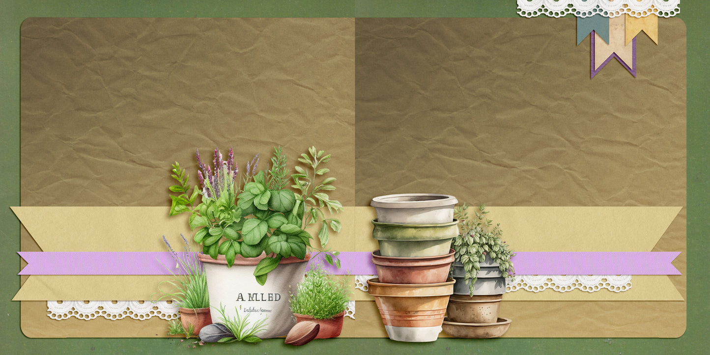 Cottage Garden NPM - Set of 5 Double Page Layouts - 1769