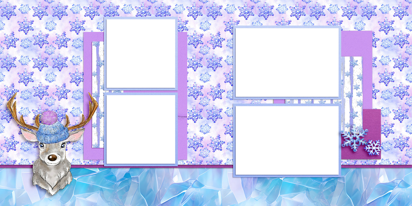 Ice Ice Baby Deer - EZ Digital Scrapbook Pages - INSTANT DOWNLOAD