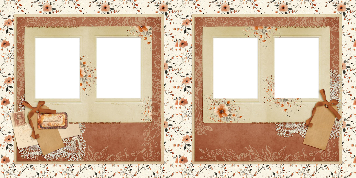 Vintage Letter & Tags - EZ Digital Scrapbook Pages - INSTANT DOWNLOAD