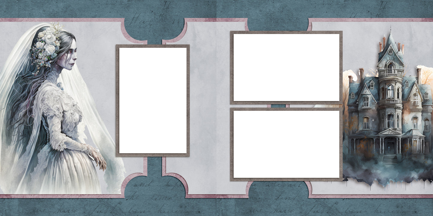 Haunted Mansion Bride - EZ Digital Scrapbook Pages - INSTANT DOWNLOAD