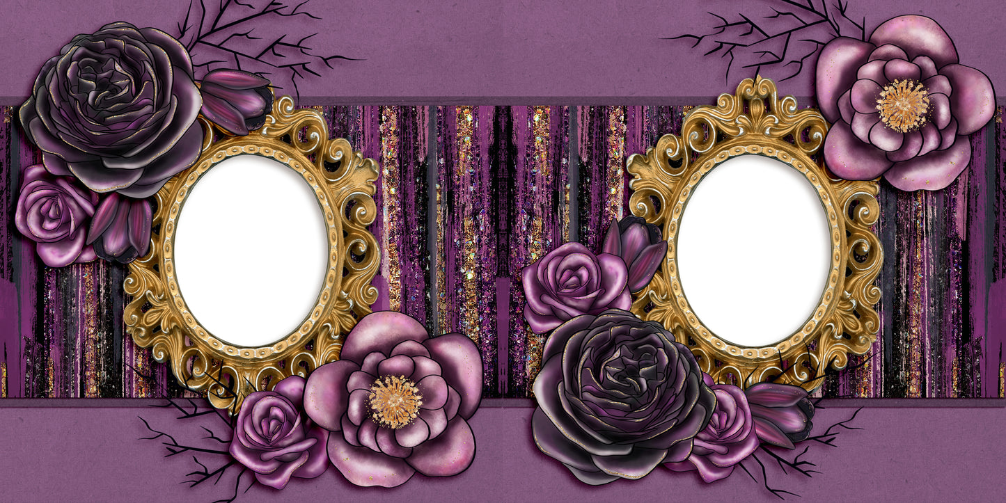 Haunted Roses - EZ Digital Scrapbook Pages - INSTANT DOWNLOAD