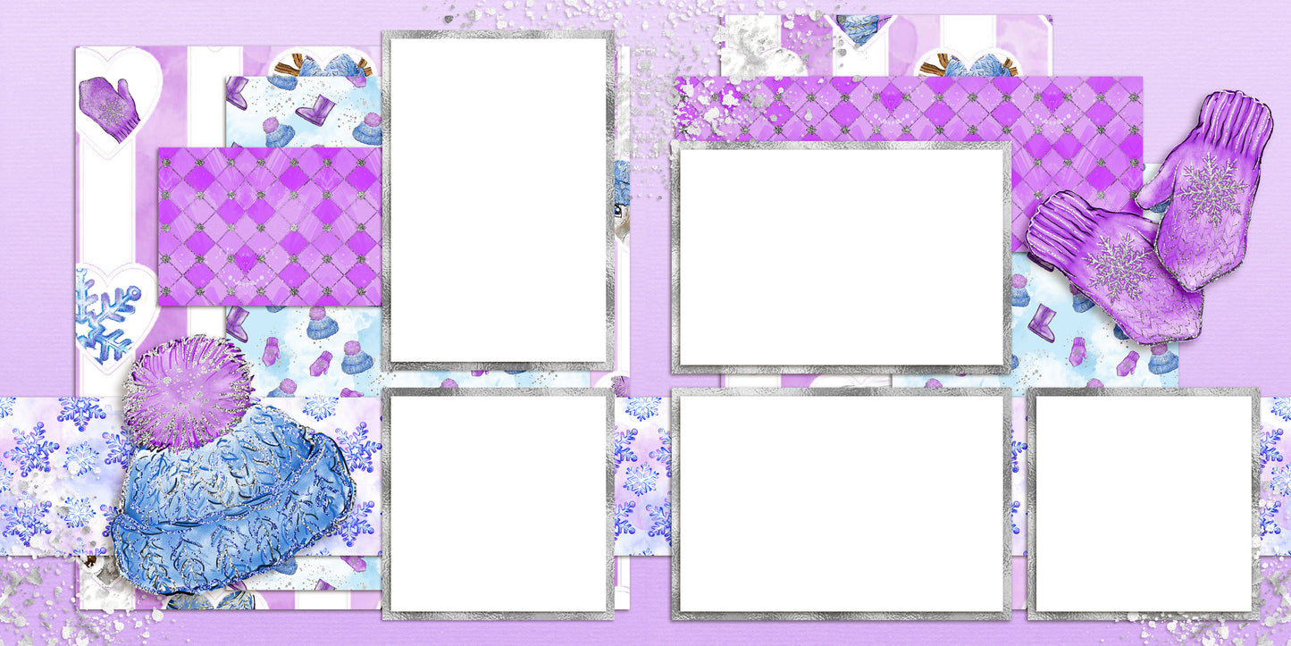 Ice Ice Baby Gear - EZ Digital Scrapbook Pages - INSTANT DOWNLOAD