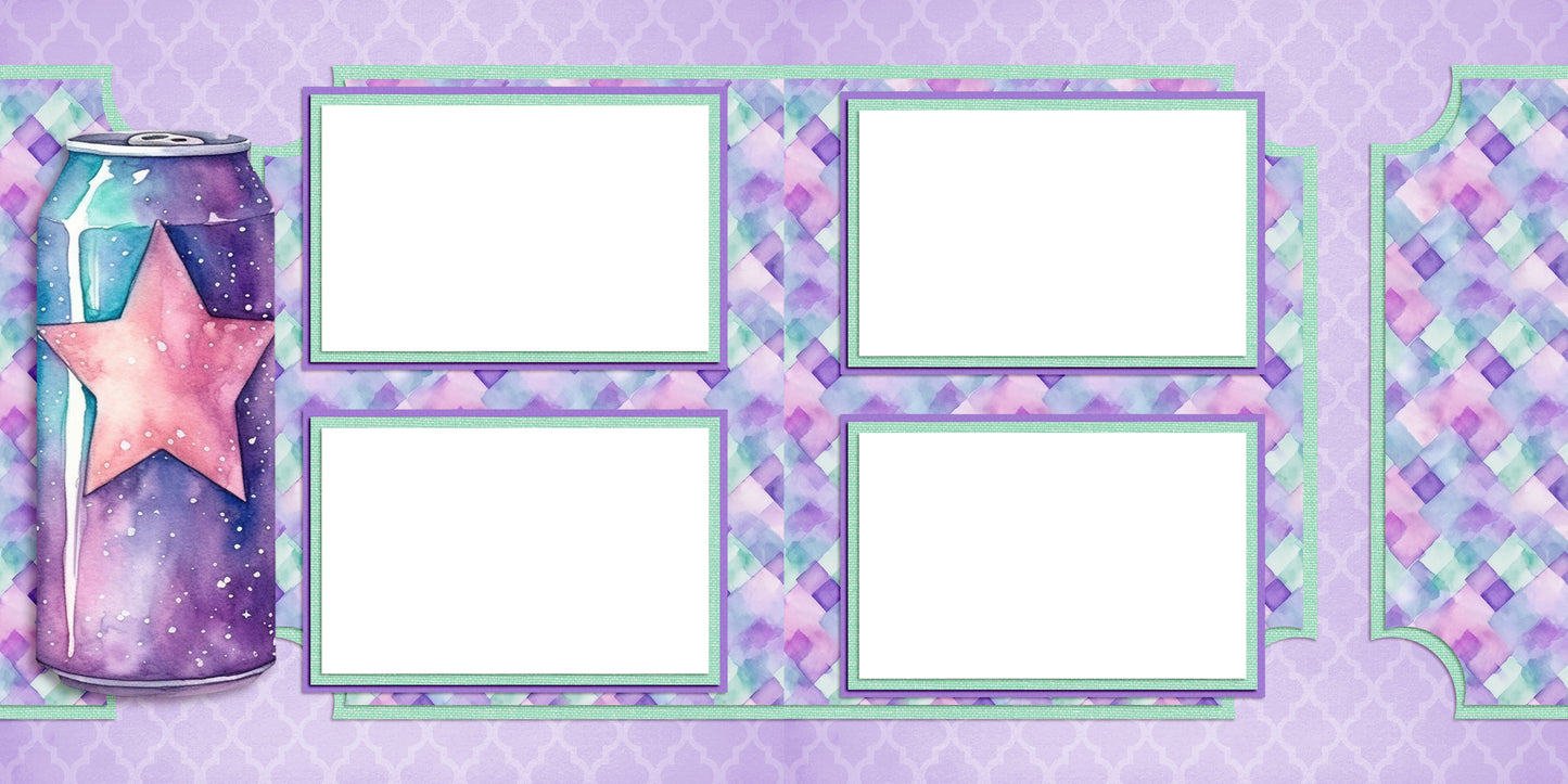Pajama Party Soda - EZ Digital Scrapbook Pages - INSTANT DOWNLOAD