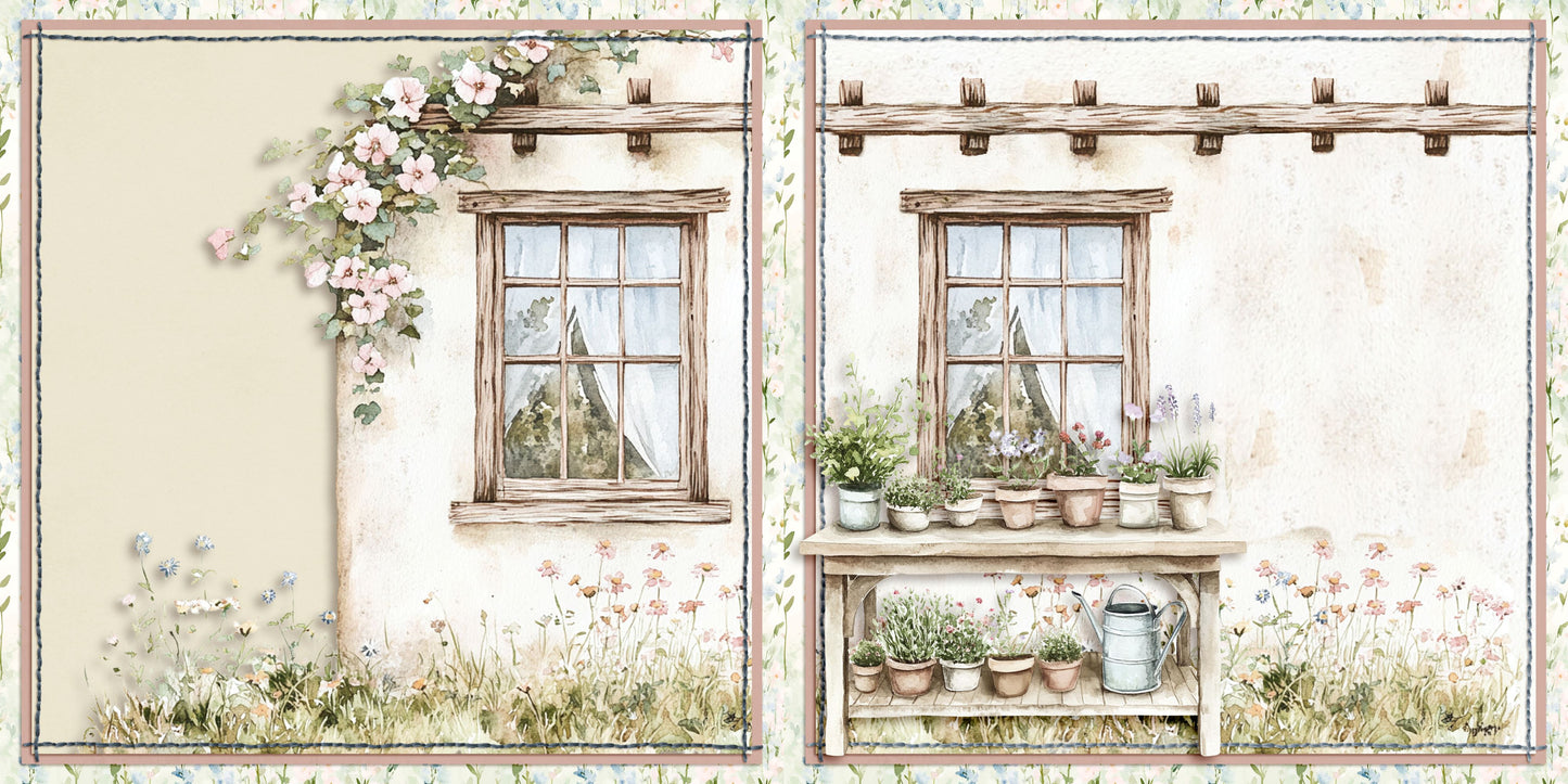 Spring Garden EZ Background Pages - Digital Bundle - 10 Digital Scrapbook Pages - INSTANT DOWNLOAD