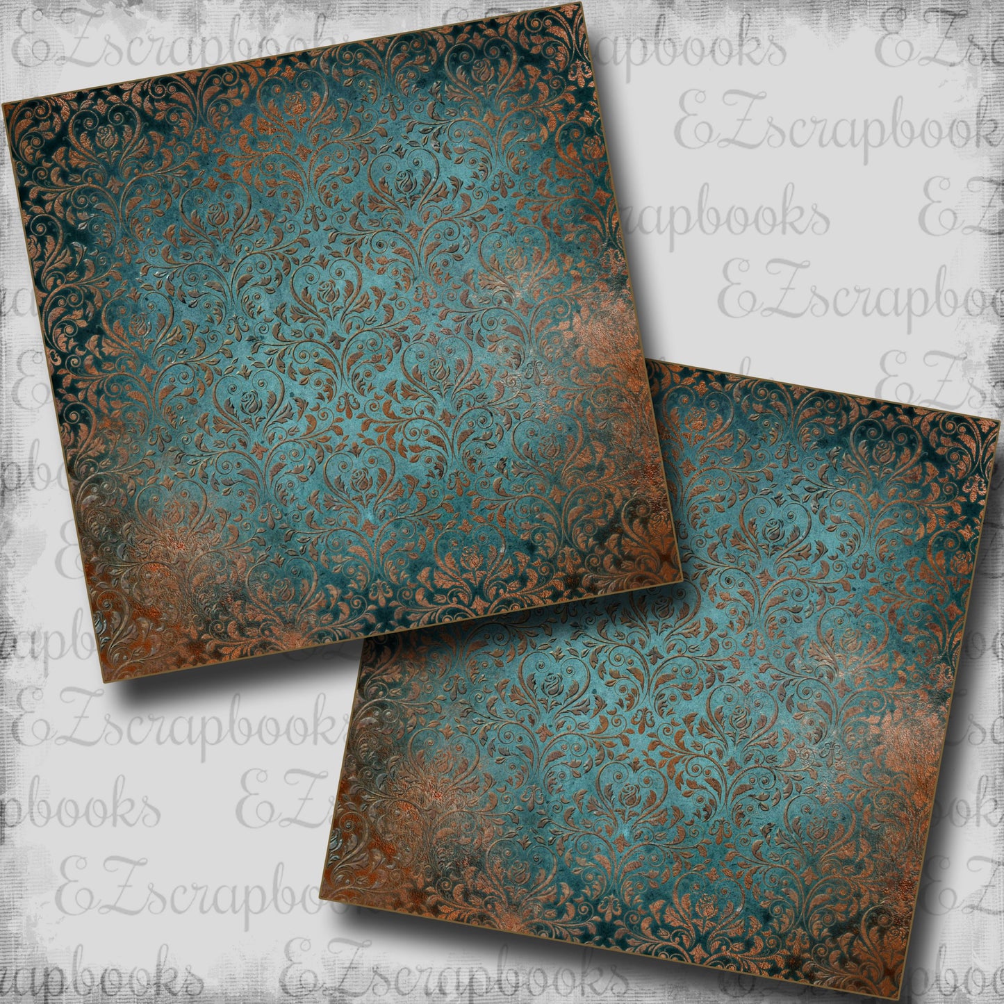 Patina Damask - Scrapbook Papers - 25-877