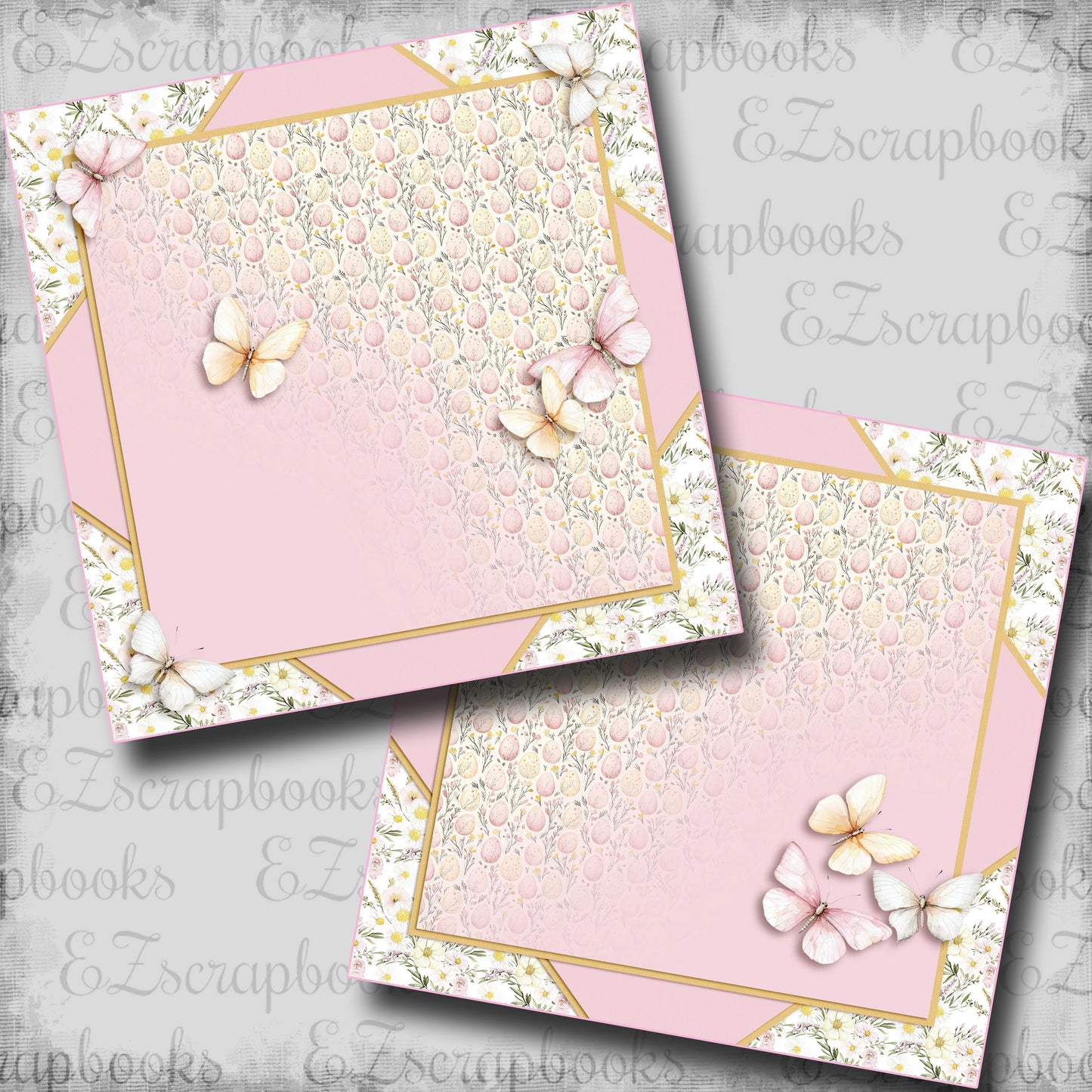 Sweet Easter Butterflies NPM - Scrapbook Layout - 25-425