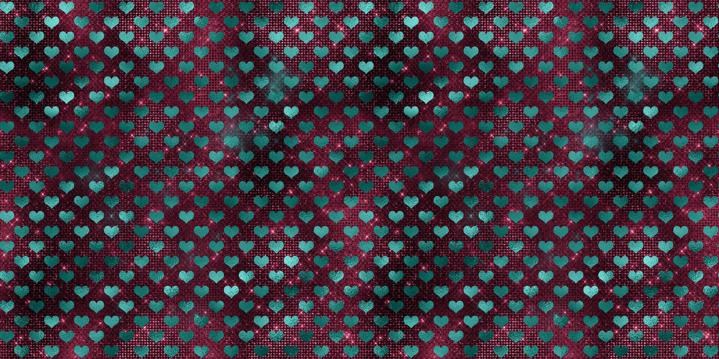 Burgundy & Teal Hearts NPM - 6761