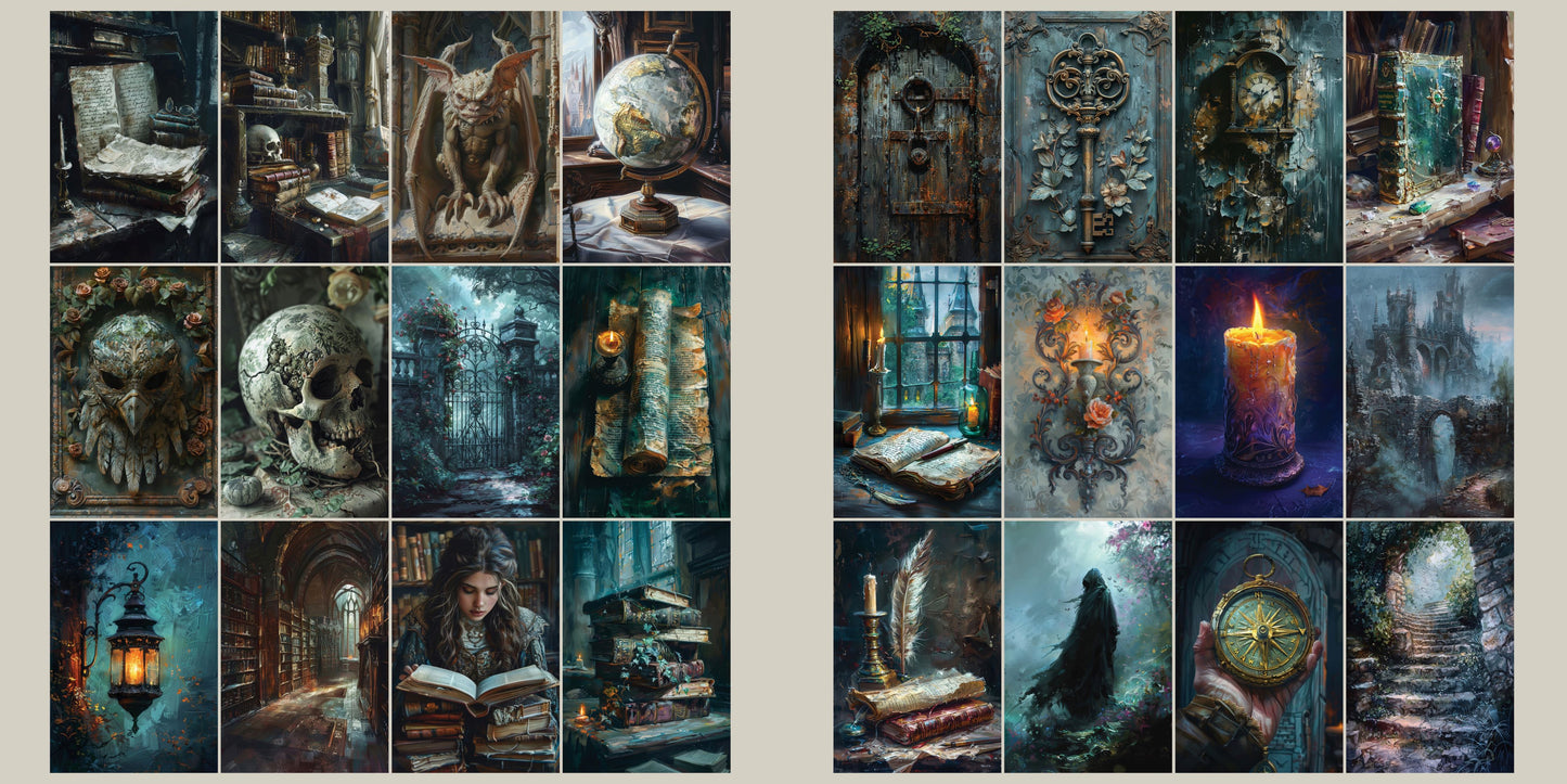 Dark Academia Cards - Clip Art Sheets CAS - 25-245