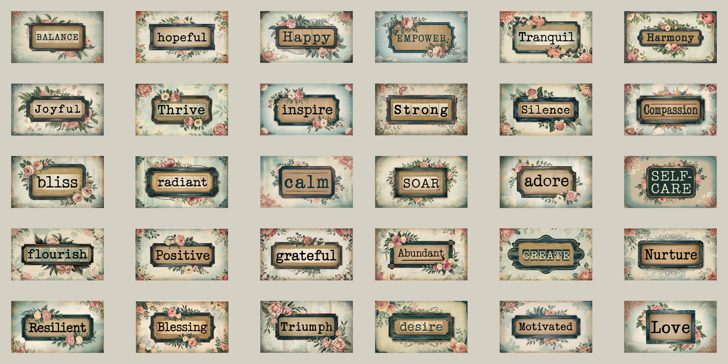 Blue Shabby Positive Phrases - Clip Art Sheets CAS - 25-287