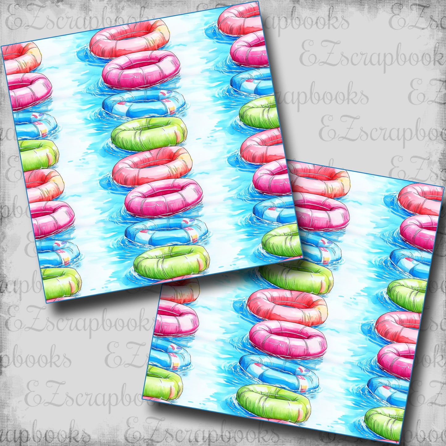 Waterpark Tubes - Scrapbook Papers - 25-764