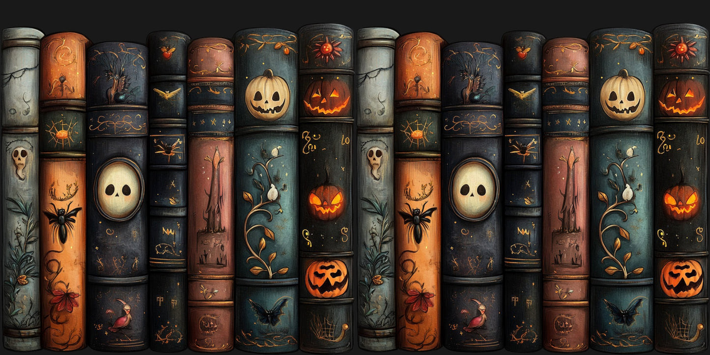 Spooky Bookspines Faces - Scrapbook Papers - 25-804