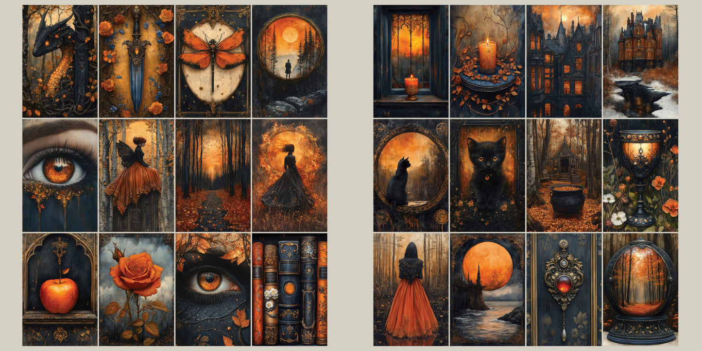 Mystical Orange Cards - Clip Art Sheets CAS - 25-258