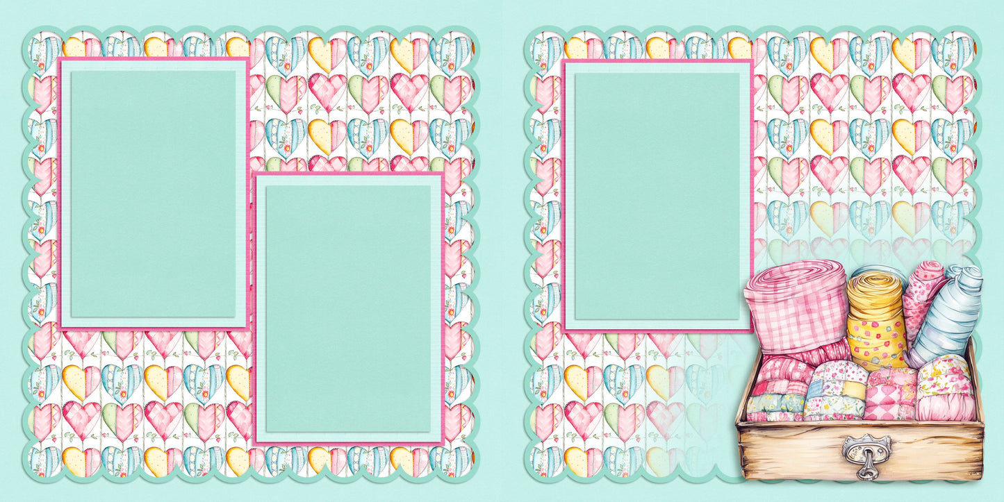 Patchwork - Set of 5 Double Page Scrapbook Layouts - 25-1032