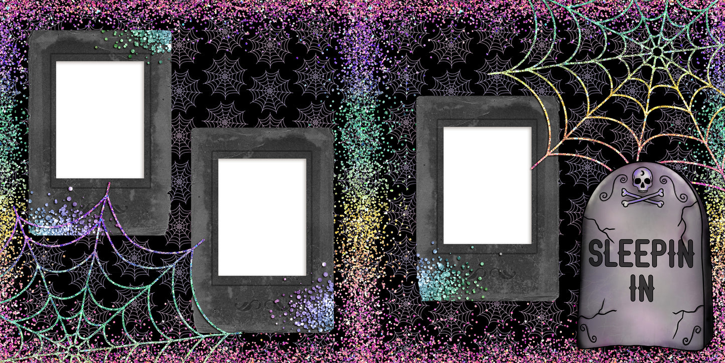 Pretty Creepy Sleepin In - EZ Digital Scrapbook Pages - INSTANT DOWNLOAD