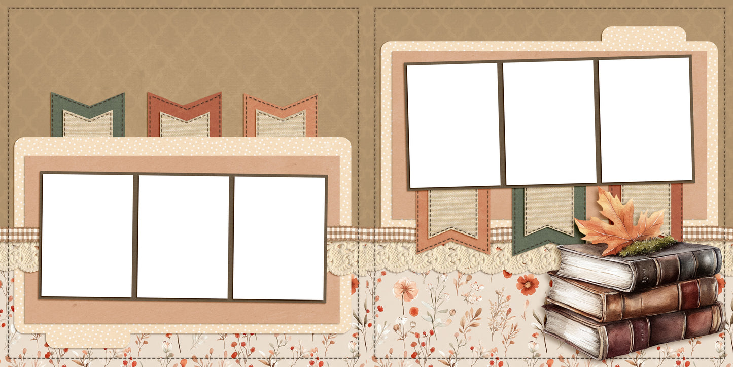 Spelling Autumn EZ Quick Pages - Digital Bundle - 10 Digital Scrapbook Pages - INSTANT DOWNLOAD