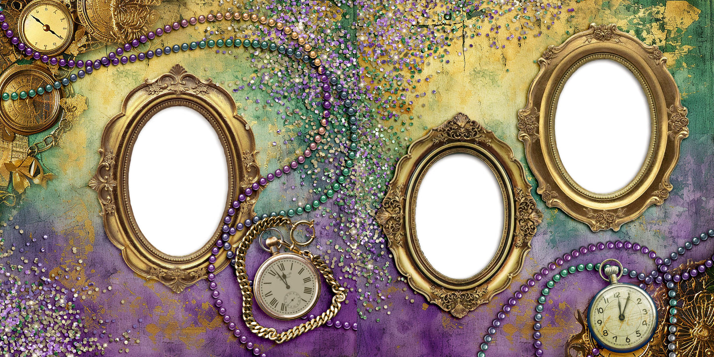 Mardi Gras Time EZ Quick Pages - Digital Bundle - 10 Digital Scrapbook Pages - INSTANT DOWNLOAD