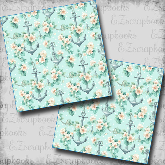 Floral Anchor - Scrapbook Papers - 24-366