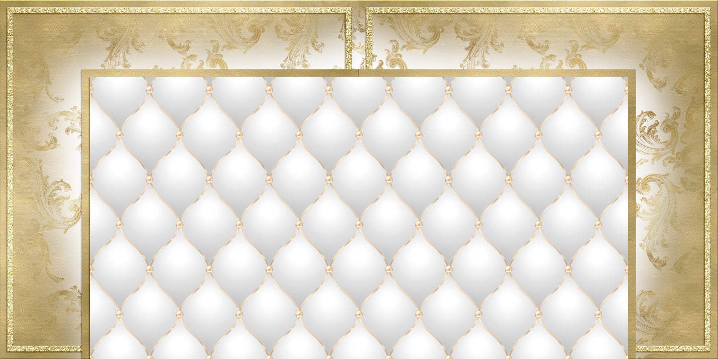 Gold Christmas Tufted Pillow White NPM - 23-868