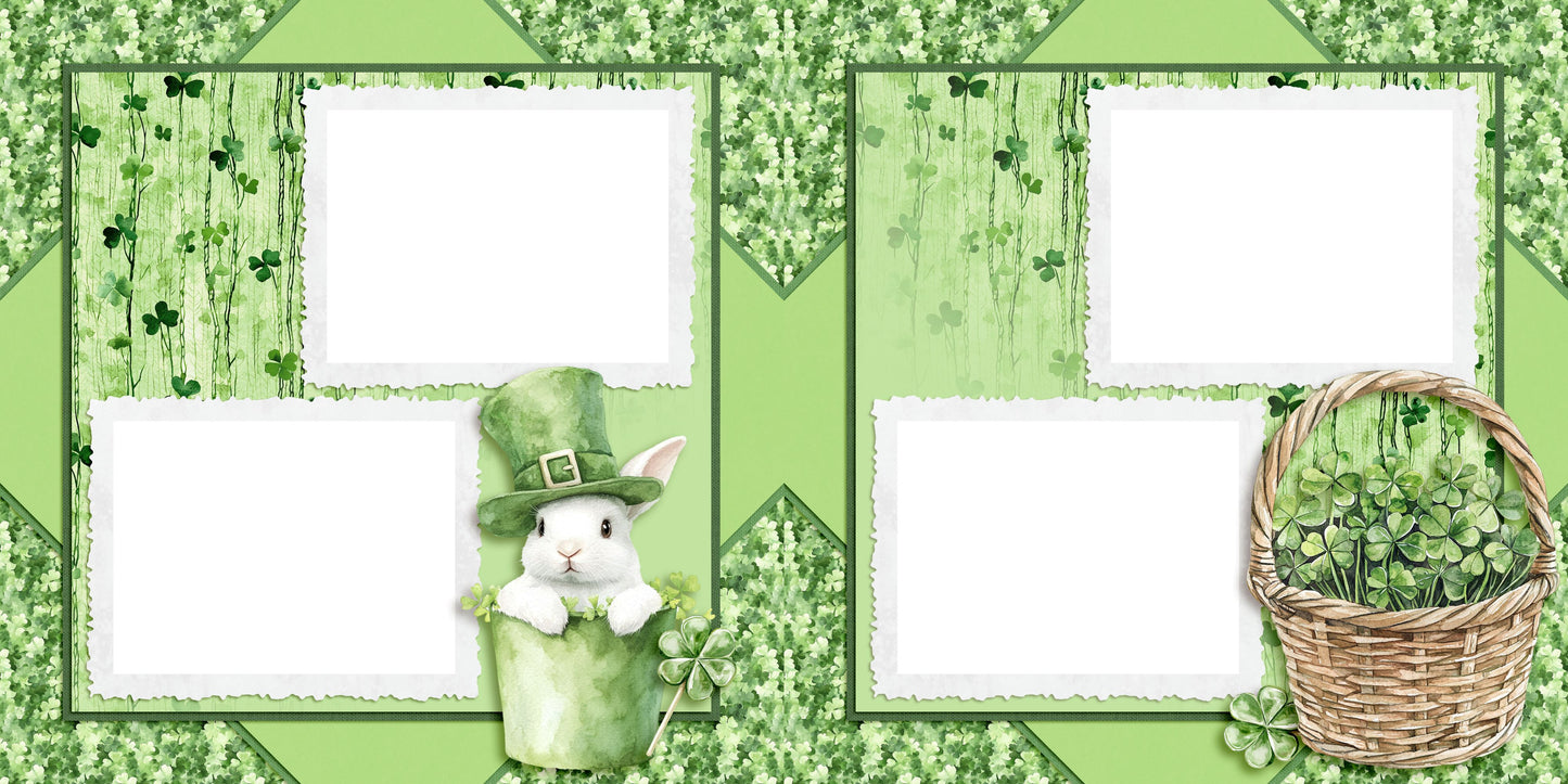 Lucky Bunny - EZ Digital Scrapbook Pages - INSTANT DOWNLOAD