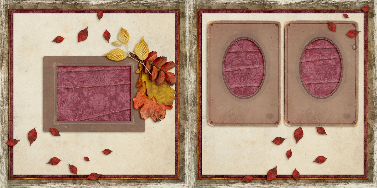 Falling Leaves Masculine - Scrapbook Layout - 25-874