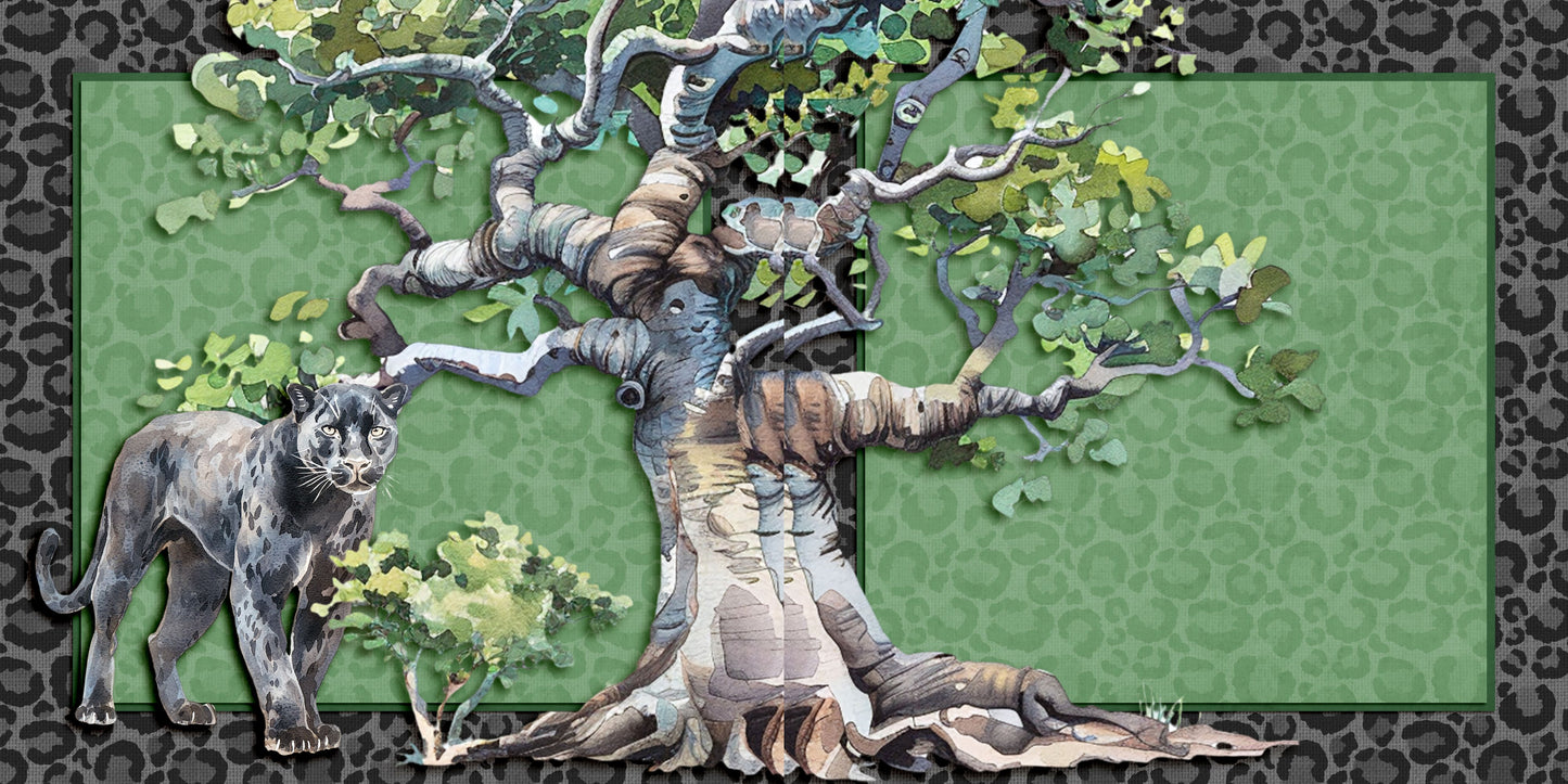 Jungle Animals NPM - Set of 5 Double Page Scrapbook Layouts - 25-1045